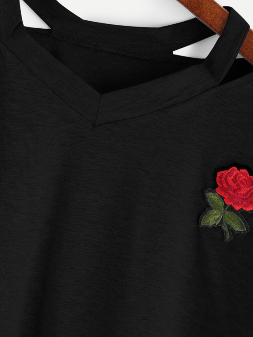 Outfmvch Crop Tops for Women Going Out Tops for Women Women Rose Short Sleeve Casual T Shirt V Neck Vest Tops Blouse Bk/Xl Workout Tops for Women Z Black Xl Clearance Sale